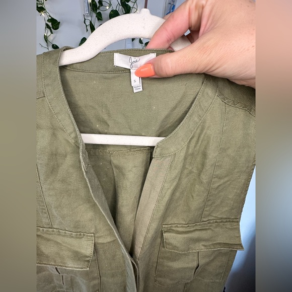 Joie Khaki Sleeveless Jumpsuit - Picture 3 of 7